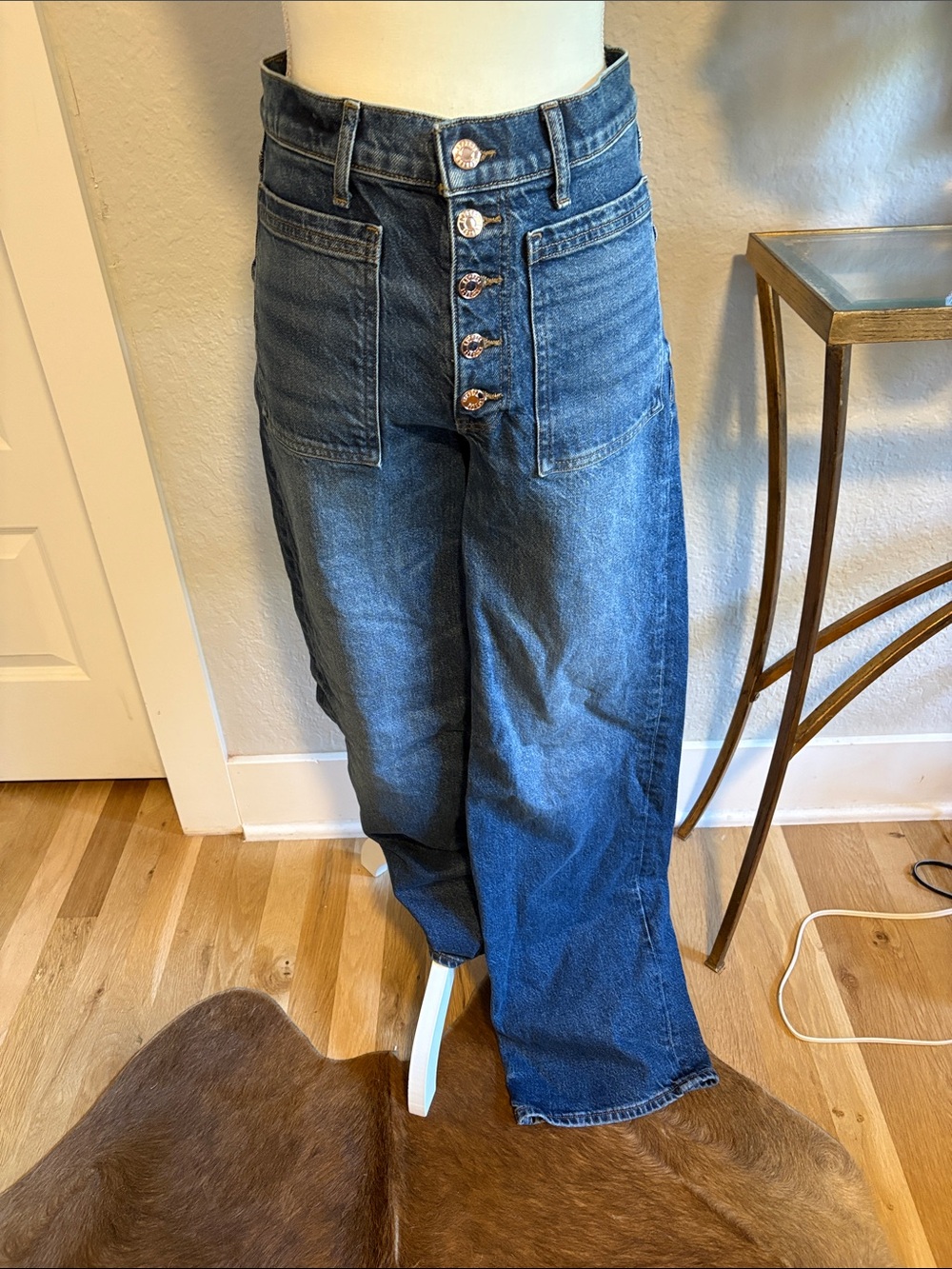 Express High-Rise Wide-Leg Jeans - Blue Wash
